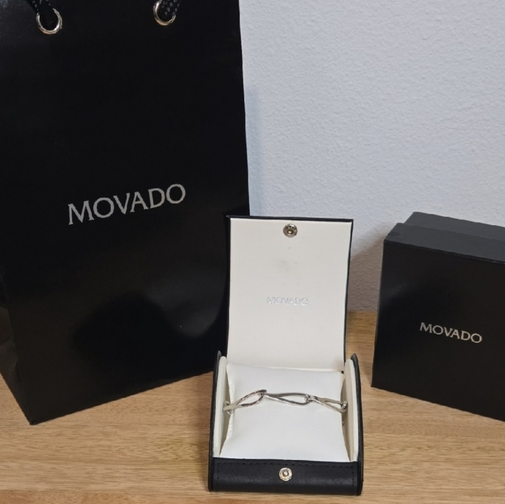 Movado Silver 925 Geometric Bracelet